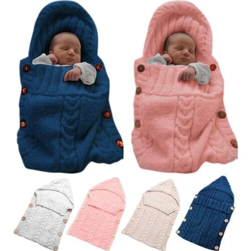 Newborn Baby Wrapped Blanket Anti-shock Wrapping Towel Baby Hooded Sleeping Bag Winter Sleeping Bag Blanket