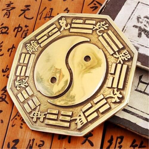 Opening The Light Fine Copper Eight-diagram-shaped Convex Mirror Defuse Evil Spirit Mirror Buddhism Decoration Home Mirror