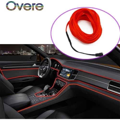 Overe 1Set Car LED Atmosphere Lights Decoration Lamp Strips For Fiat Punto Volkswagen VW Polo Passat B7 B8 Golf 5 6 7 Tiguan