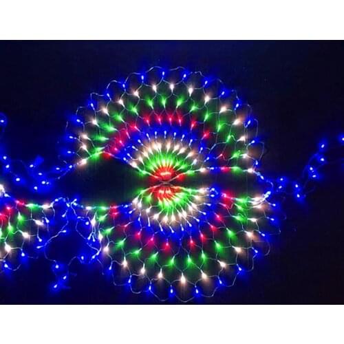 EU/US Plug 3M 3 Peacock Mesh Net Led String Lights Outdoor Fairy Garland for Wedding Christmas Wedding New Year Party Decoration
