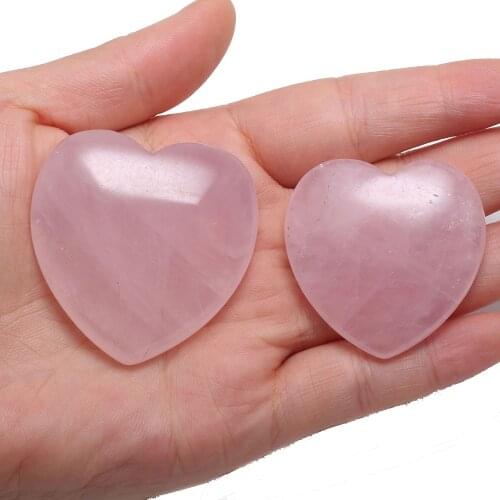 Natural Stone Pendant Heart-shaped Pink Crystal Pendant For Jewelry Making Charms DIY Necklace Bracelet Anklet Accessory