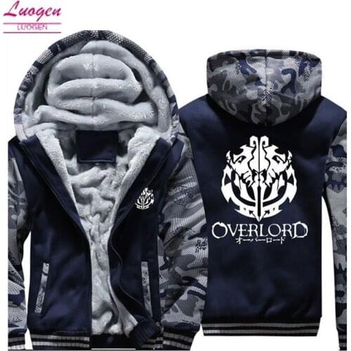 Luogen US Size Casual Hoodies Men Women For Anime Overlord Ainz Ooal Gown Albedo Jacket Sweatshirts Thicken Hoodie Coat Clothing