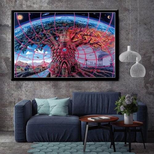 Psychedelic Poster Trippy Human Visual Abstract Canvas Painting Posters and Prints Wall Art Picture for Living Room Home Decor