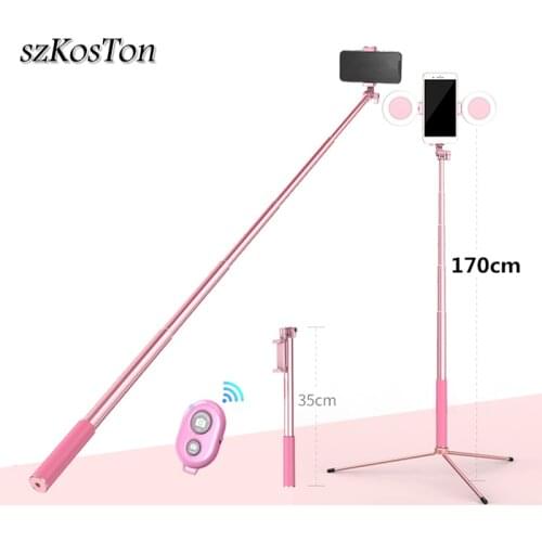 Selfie Stick With Dual LED Selfie Ring Light 1.7m Extendable Handheld Monopod Mount Live Tripod For iPhone X 8 Android Phone