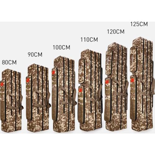 New 2/3 Layer 80/100/110/120/125cm Fishing Bag Oxford Cloth Fishing Rod Reel Bag Fishing Tackle Storage Bag Travel Bags XA86G