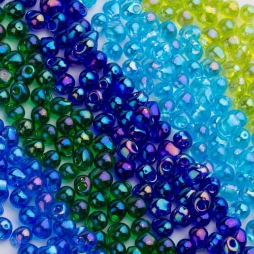 Taidian 3.4mm Drop Miyuki Seedbeads For DIY Party Dress Accessories 3/5grams/lot Opaque Turquoise Blue Picasso DP4514