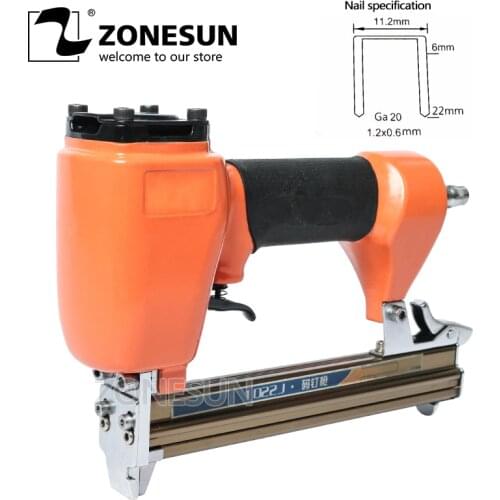 ZONESUN ZS-1022 Pneumatic Staple Gun Air Brad Door-shaped Nails Gun Furniture Wood Sofa Wood Working Air Stapler