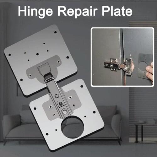 1 Set Hinge Repair Plate for Cabinet Furniture Hardware Drawer Window Stainless Steel Plate Repair Accessory