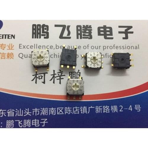 1PCS Japan COPAL SH-7340TB 0-9/10 bit rotary coding dial code switch positive code 3:2 pin position patch 5 feet 7*7