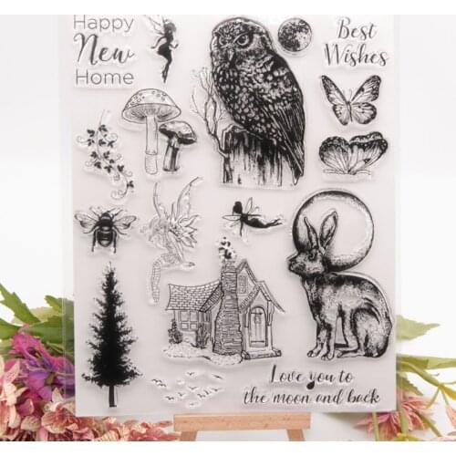 1pc Owl Bunny Silicone Clear Seal Stamp DIY Scrapbook Diary Coloring Embossing Album Decoration Rubber Stamp Handmade Reusable