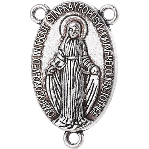 12 PCS Wholesale Diy Jewelry Making Accessories Cross Charm Virgin Mary Jesus Pendulum Zinc Alloy Material 2021 NEW