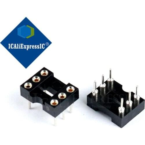 20PCS Round Hole 6 Pins 2.54MM DIP DIP6 IC Sockets Adaptor Solder Type IC Connector new In Stock