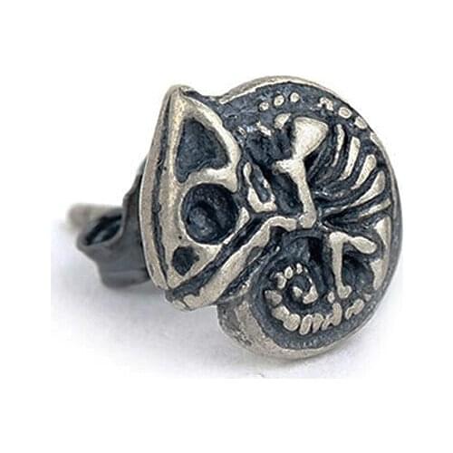 925 Sterling Silver Lizard Skeleton Post Stud Single Earring Men Women Jewelry A1995