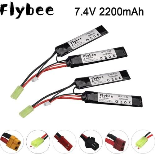 2pcs 7.4v 2200mAh Lipo Battery for Water Gun 7.4V Battery 452096 Split Connection for Airsoft BB Air Pistol Electric Toys Guns