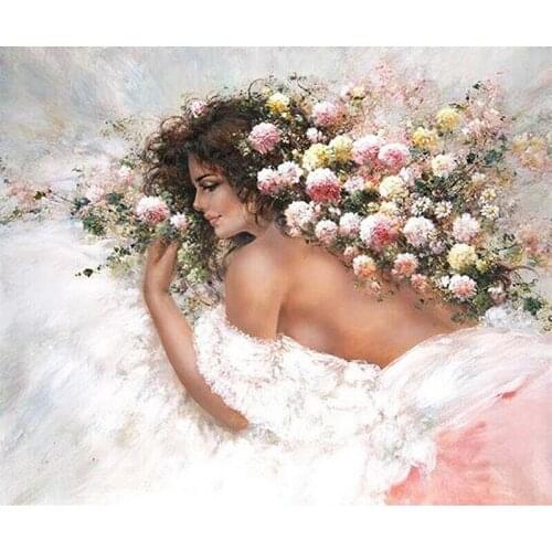 5D Diy Diamond Painting Beauty Flowers Cross Stitch Resin Diamond Sets Decorative Full Diamond Embroidery Diamond Mosaic Crafts