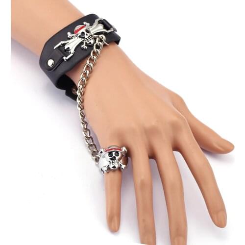 Anime Straw Hat Logo Imitation Leather Bracelet Cosplay Bracelet Gifts Charm Bracelets 2021