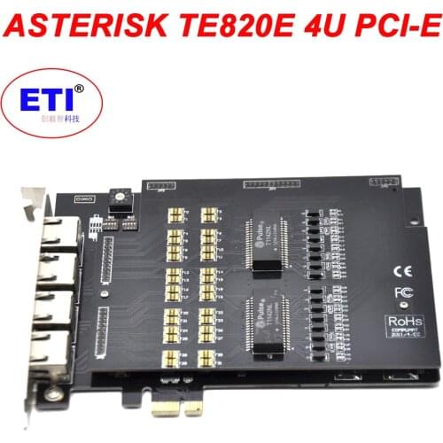 Asterisk E1 Card TE820E PCI-E 8 port T1 J1 Digital Digium 4U Class voip gateway IP pbx PABX