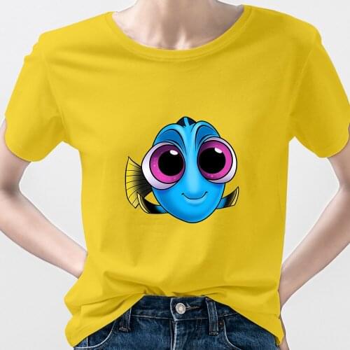 Envio Free Chile Disney Edgy Shirts Womens T-Shirts 2021 Oversized Finding Nemo Summer Top Casual Dory Fashion 90s Ropa Mujer