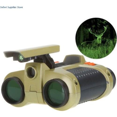 4x30 Binocular Telescope Night Vision Viewer Surveillance Spy Scope Pop-up Light Green Film Focusing Night Vision Telescope