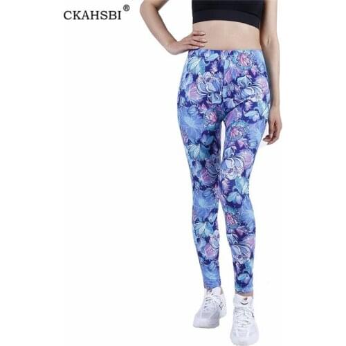 CKAHSBI Spandex Sexy High Waist Elasticity Women Printed Yoga Leggings Push Up Strength Quick-Drying Sports Fitness New Pants