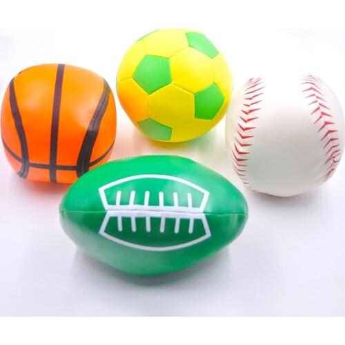 Baby Ball Toys Soft PU Leather Soccer Baseball Rugby Basketball for Children Boys Kids Anti-stress Sport