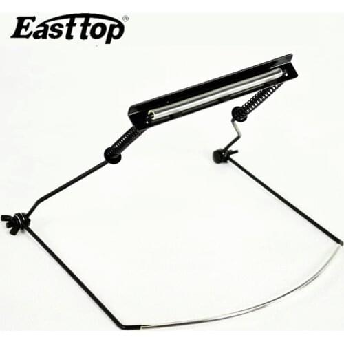 EASTTOP 10 Holes Harmonica Neck Holder Mouth Organ Stand Harmonica Harp Rack -Metal black New