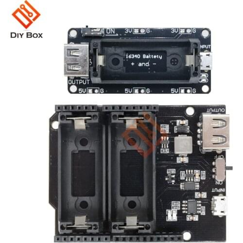 ESP8266 ESP32 Dual 16340 lithium Battery Module USB Mobile Power Bank Battery Holder Charger Board Module For Arduino UNO R3