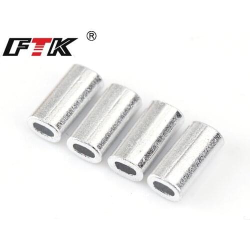 FTK 1 Pack 1.4# 1.6# 1.8# 2# 10pcs/lot Fishing Swivel Copper Double Sleeve Fishhook Lure Connector Terminal Pesca Fishing Tackle