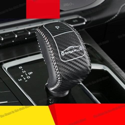 Lsrtw2017 Leather Car Gear Lever Cover for Geely Azkarra Boyue Pro Atlas Emgrand 2020 2021 Carbon Fiber Acccessories shift knob