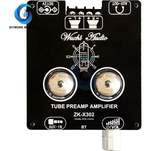 X302 Bluetooth 5.0 Tube Amplifier Power Amplifier Module 6J1 Tube Front Stage Accurate Pairing Fever HIFI Power Supply