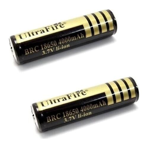 2PCS/Lot BRC 18650 3.7 V 4000mAh Capacity Li-Ion Battery for LED Flashlight / Gimbal Parts