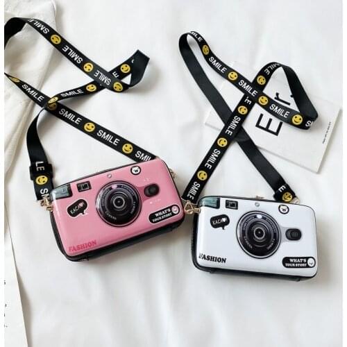Fashion Camera Shape Print Shoulder Bag for Girls Design Ladies Clutch HandBags High Quality PU Leather Women Messenger Bag