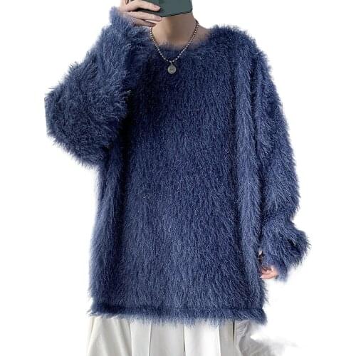 Fashion Couple Style Plush Glitter Winter New Knitwear Pullover Sweater Outerwear Men Clothes Free Shipping