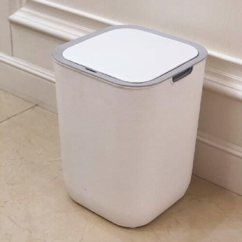 Nordic White Waste Bin Automatic Plastic Living Room Smart Sensor Trash Can Office Rangement Cuisine Household Products DG50WB