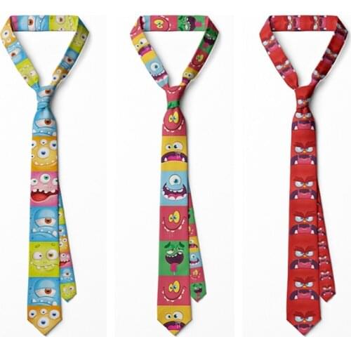 Funny Expression Printed Mens Ties Fashion Casual Festival Party Necktie 8cm Slim Appointment Business Ascot Ties For Men Silk