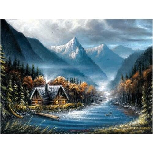 Full Embroidery Counted Cross Stitch Kits Needlework - Crafts 14 ct Aida DIY Arts Handmade Decor Oil painting - Lost Creek