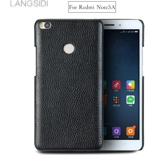 Luxury mobile phone shell For Redmi Note5A mobile phone shell advanced custom in Litchi pattern Half pack Leather Case