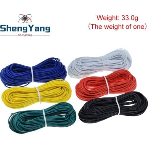ShengYang 10M UL-1007 24AWG Hook-up Wire 80C / 300V Cord DIY Electrical Wire cable Red/Black/Blue/Yellow