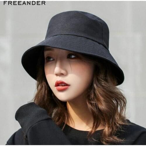 Freeander New Women Retro Wide-brimmed Hat Outdoor Cotton Womens Summer Travel Beach Casual Bucket Hat Sunscreen Sun Hat