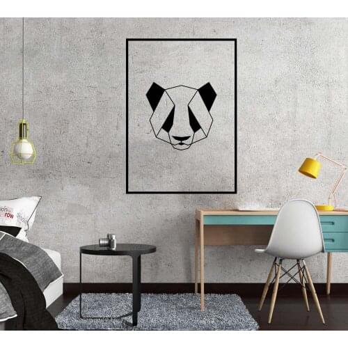 Nordic Geometry Panda Wall Sticker Removable Mural Stickers Wallpaper For Office Living Room Bedroom Decoration Art Decal Vinyl