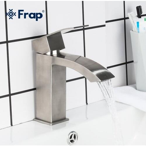 Frap Bathroom Basin Faucet Waterfall Deck Mounted Cold and Hot Water Mixer Tap Brass Chrome Vanity Vessel Sink Crane F10803