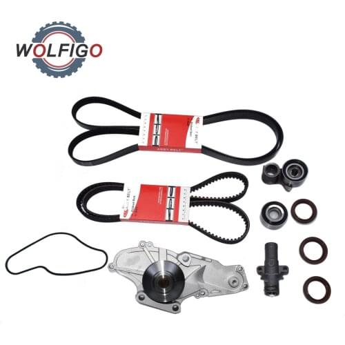 WOLFIGO Timing Belt Idler Water Pump Crankshaft Cam Seal for Honda Accord Odyssey Pilot Ridgeline Acura RL MDX TL 19200-RDV-J01