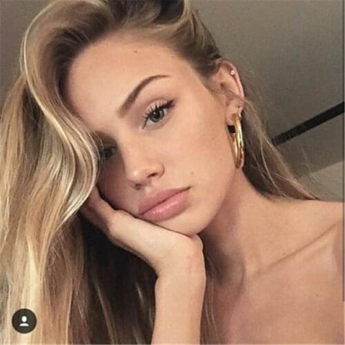 Rongho Design Vintage copper hoop earrings for women punk jewelry gold metal circle earrings hiphop earring