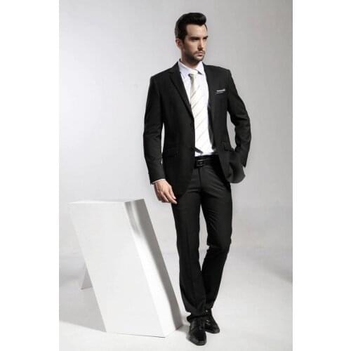 High quality black two buttons suit best man suit the gun collar men marry a suit/cocktail dresses (coat + pants + vest + tie)