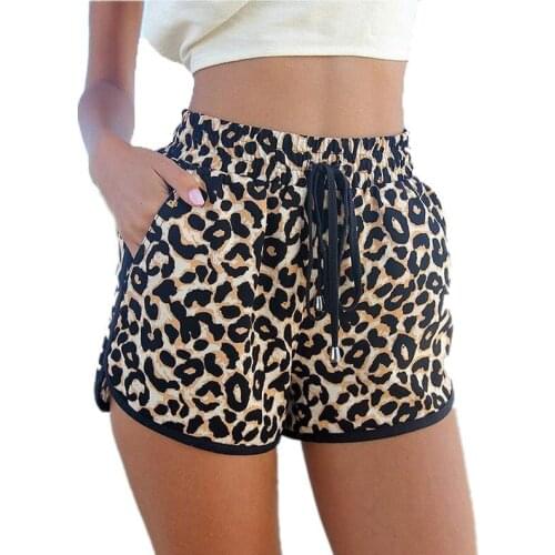 VIIANLES Leopard Shorts Mid Waist Sexy Shorts Summer Leisure Bandwidth Casual Stretchy Loose Girls Short Pants Women Clothing