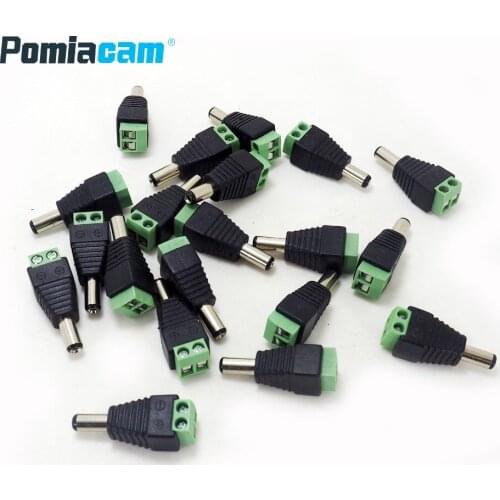 B-G3 Male 2.1x5.5MM DC Power Plug Jack Adapter Connector Plug for CCTV Single Color LED Strip Light