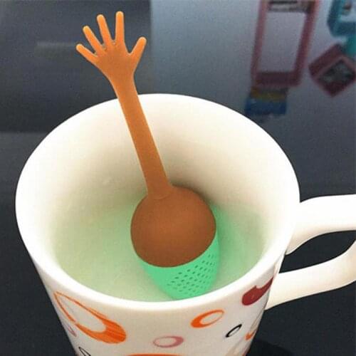 1PC New Tea Strainer Funny Hand Gestures Tea Infuser Tea Strainer FDA Grade Silicone Loose Leaf Herbal Spice Holder Dropshipping