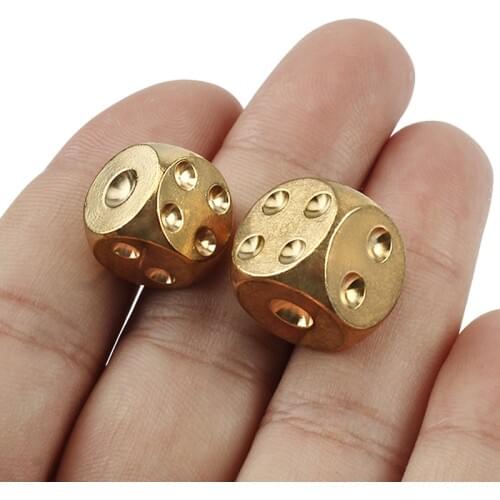 2pcs/lot Copper Dice Brass Dice Sieve Creative Mahjong Dice Bar Tool Outdoor Small Toy 13mm/15mm