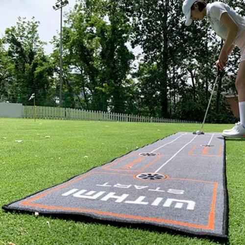 250cm x 50cm Training Golf Hitting Carpet Mini Putting Ball Pad Practice Mat Washable Anti-Slip Indoor Outdoor Practice Golf Mat