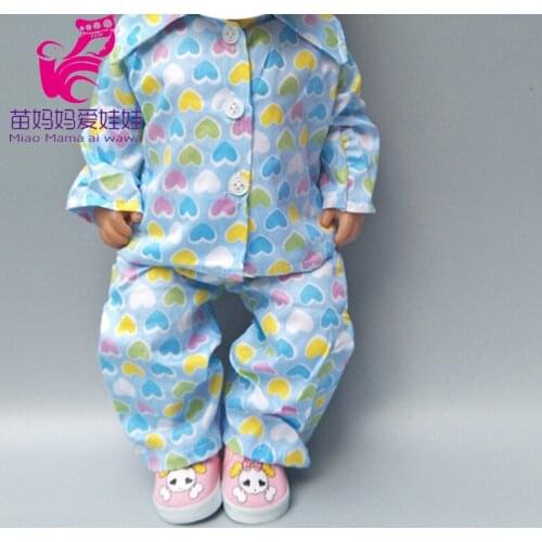 43CM Bebe Born Dolls pajama sets clothes and pants for 18 inch Doll outfits baby doll girl wearing Gifts